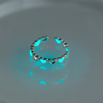 Mogna Mart™ Glow-in-the-Dark Silver Heart Adjustable Ring