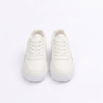 Mogna Mart™ Women’s Classic White Casual Sneakers with Metallic Accent