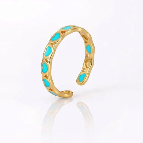 Mogna Mart™ Glow-in-the-Dark Silver Heart Adjustable Ring