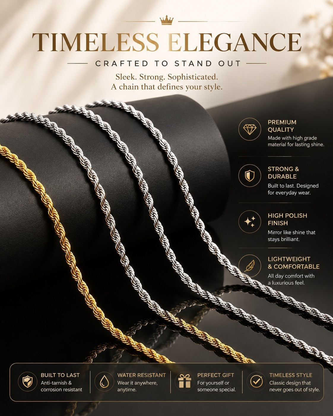 Mogna Mart™ Stainless Steel Rope Chain Necklace
