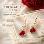 Mogna Mart™ Red Rose Crystal Spiral Drop Earrings