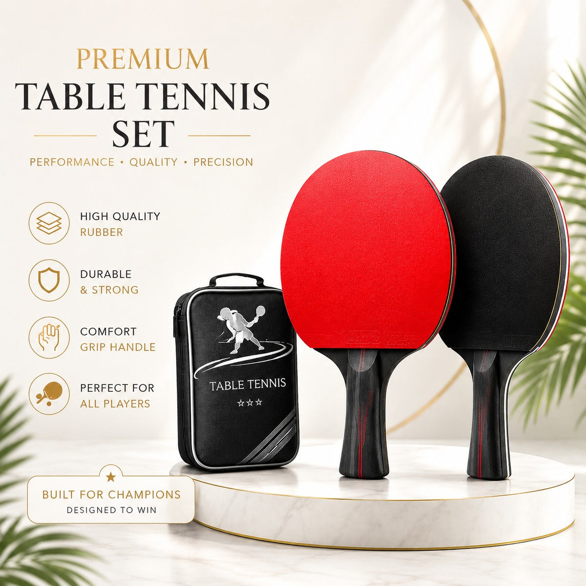 MognaMart™ Premium Table Tennis Set – Professional Ping Pong Paddles & Carrying Case