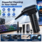 MognaMart™ 2-in-1 Electric Air Duster & Vacuum Cleaner – 160,000 RPM Cordless Blower with LED Light & 4 Speed Modes