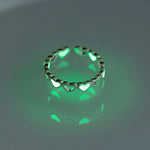 Mogna Mart™ Glow-in-the-Dark Silver Heart Adjustable Ring