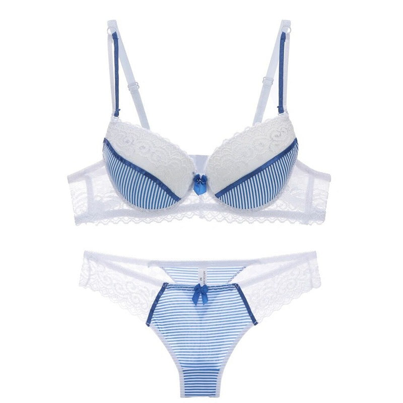 Mogna Mart™ Floral Lace Lingerie Set – Push-Up Bra & Matching Panty