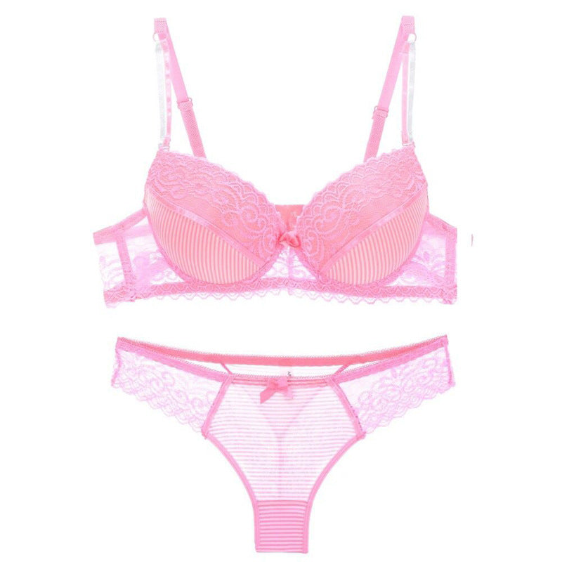 Mogna Mart™ Floral Lace Lingerie Set – Push-Up Bra & Matching Panty