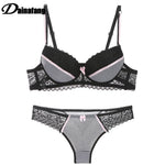 Mogna Mart™ Floral Lace Lingerie Set – Push-Up Bra & Matching Panty