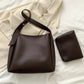 VELORA™ Minimalist Leather Tote & Pouch Combo Set