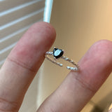 VELORA™ Minimalist Black Heart Zirconia Ring