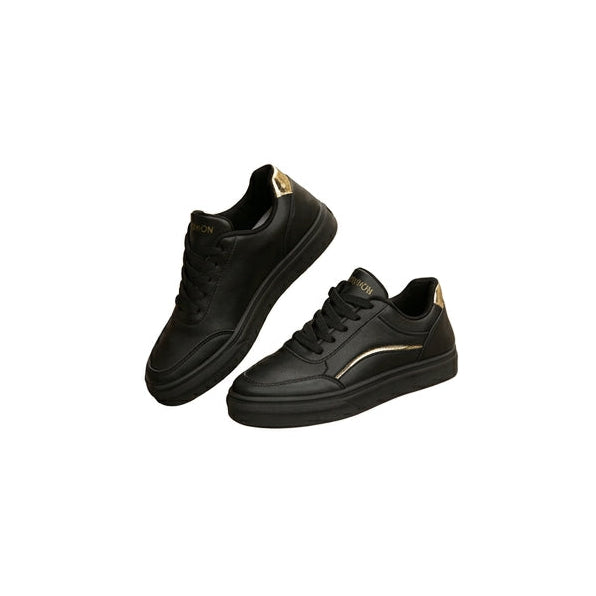Mogna Mart™ Women’s Classic White Casual Sneakers with Metallic Accent