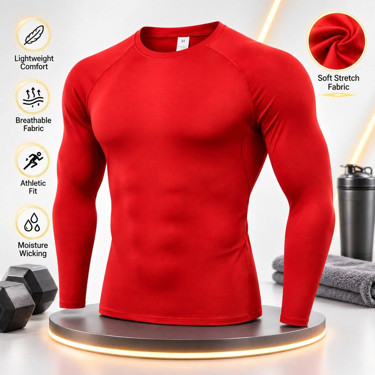 Mogna Mart™ Men’s Long Sleeve Compression Athletic Base Layer Shirt