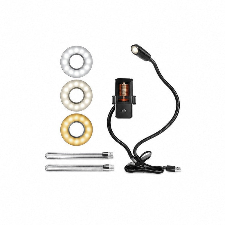 MognaMart™ LED Selfie Ring Light with Flexible Gooseneck Stand & Phone Holder