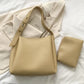 VELORA™ Minimalist Leather Tote & Pouch Combo Set