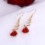 Mogna Mart™ Red Rose Crystal Spiral Drop Earrings