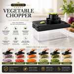 Mogna Mart™ Vegetable Chopper & Slicer – Easy Push Manual Food Cutter with Container