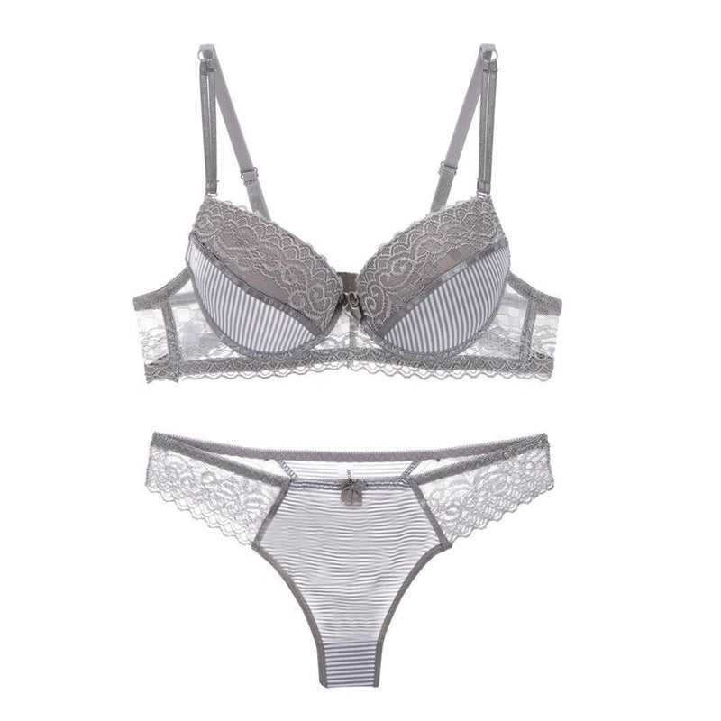 Mogna Mart™ Floral Lace Lingerie Set – Push-Up Bra & Matching Panty