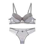 Mogna Mart™ Floral Lace Lingerie Set – Push-Up Bra & Matching Panty
