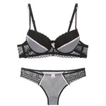 Mogna Mart™ Floral Lace Lingerie Set – Push-Up Bra & Matching Panty