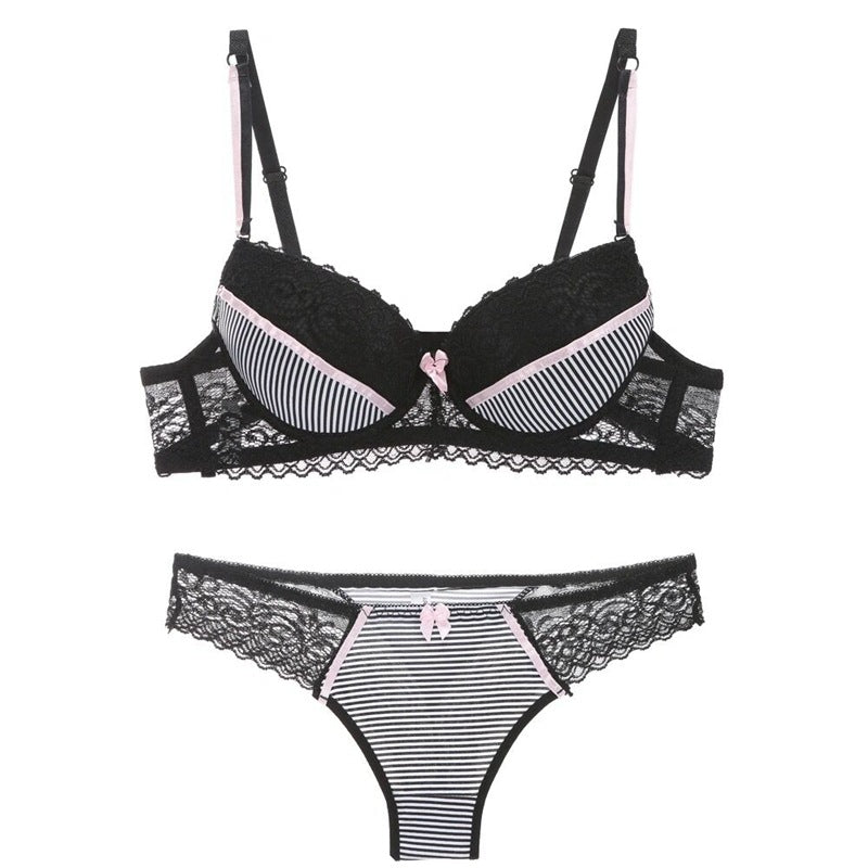 Mogna Mart™ Floral Lace Lingerie Set – Push-Up Bra & Matching Panty