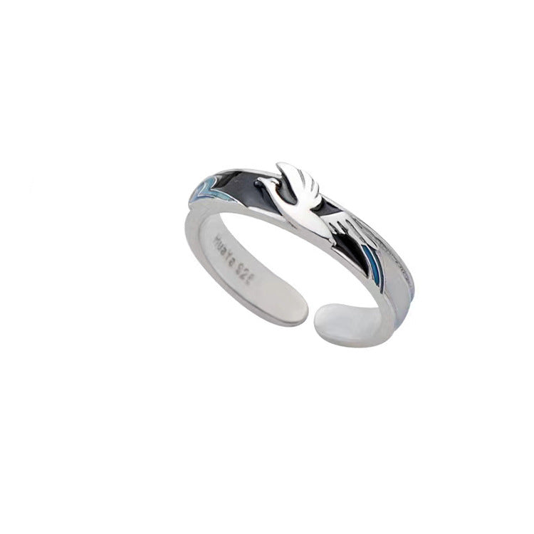 Mogna Mart™ Ocean Wave & Flying Bird Matching Couple Rings Set